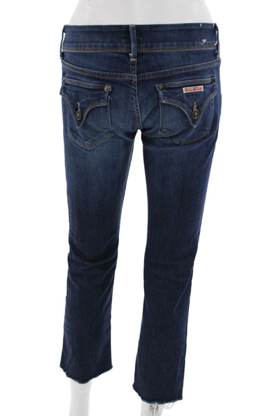 Hudson Womens Cropped Dark Blue Mid Rise Jeans Size 27