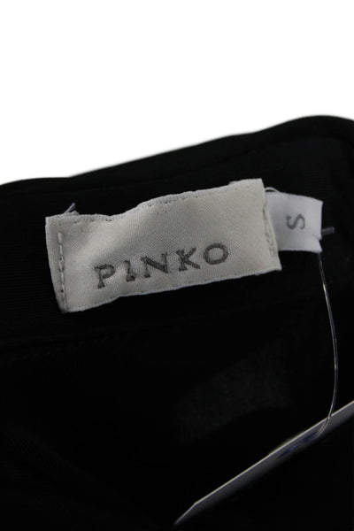 Pinko Women Shirt Dress Black Collared Button 3/4 Sleeve Classic Size S