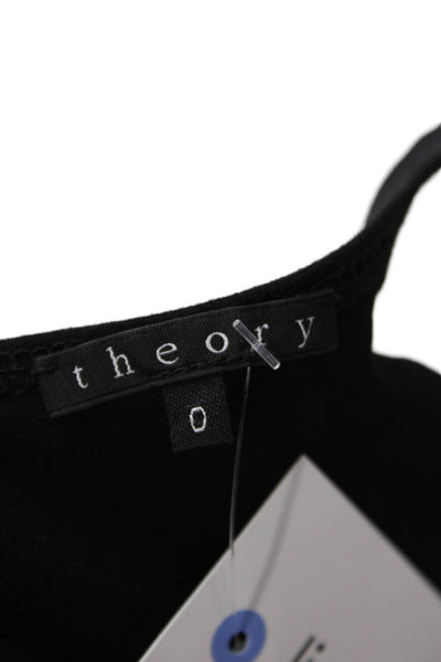 Theory Womens Overall Dress Black Sleeveless Round Neck Zip Size 0
