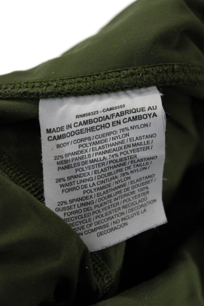 Nike Womens Cropped Capri Leggings Army Green Zip Size M