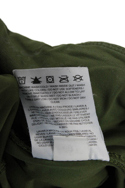 Nike Womens Cropped Capri Leggings Army Green Zip Size M