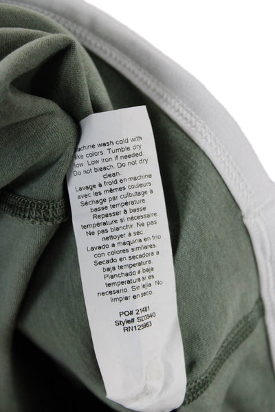 Beyond Yoga Womens Ankle Leggings Green Striped Army Size L