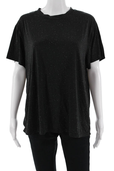 Lululemon Womens Printed Crew Neck Short Sleeve Active Top Black Size 6