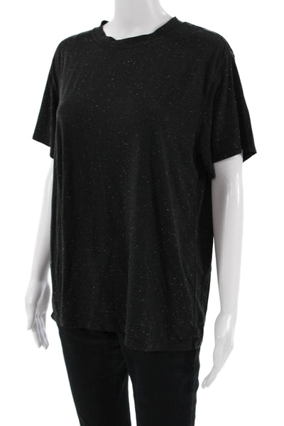 Lululemon Womens Printed Crew Neck Short Sleeve Active Top Black Size 6