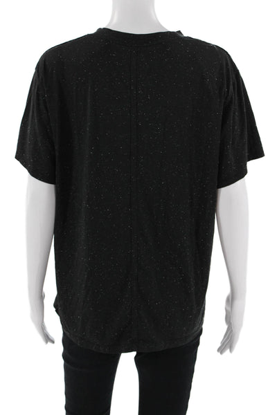 Lululemon Womens Printed Crew Neck Short Sleeve Active Top Black Size 6