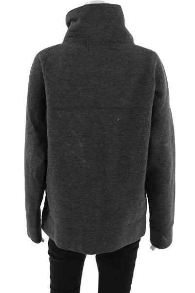 Soul Women Pullover Sweatshirt Mock Neck Long Sleeve Dark Gray Size L