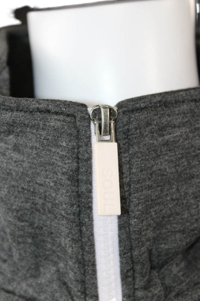 Soul Women Pullover Sweatshirt Mock Neck Long Sleeve Dark Gray Size L