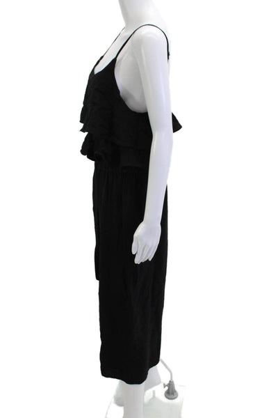 Hem & Thread Women Sleeveless Scoop Neck Jumpsuit Black Size L