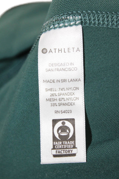 Athleta Women Ankle Leggings Green Nylon Spandex Solid Size M