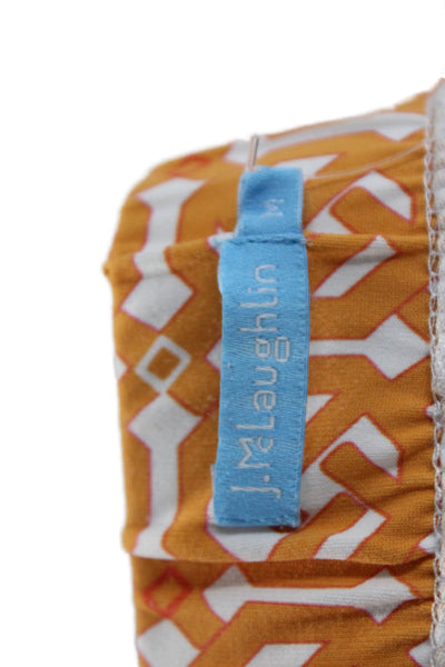 J. Mclaughlin Womens A-Line Mini Skort Orange Geometric Nylon Blend Size M