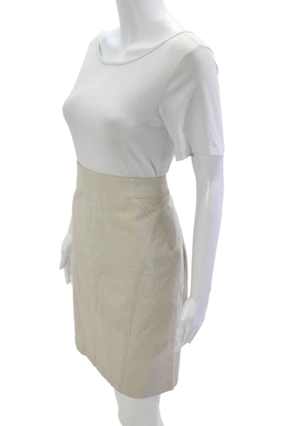 J. Mclaughlin Womens Beige Straight Pencil Skirt Cotton Spandex Size 12