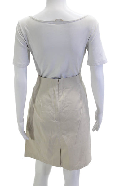 J. Mclaughlin Womens Beige Straight Pencil Skirt Cotton Spandex Size 12