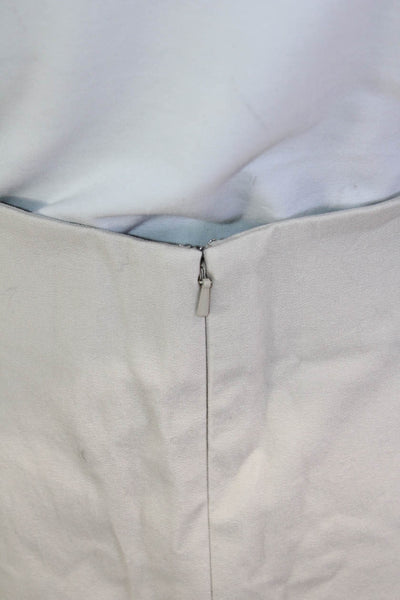 J. Mclaughlin Womens Beige Straight Pencil Skirt Cotton Spandex Size 12