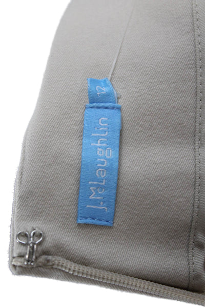 J. Mclaughlin Womens Beige Straight Pencil Skirt Cotton Spandex Size 12