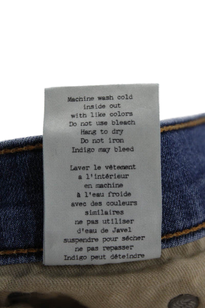Rag & Bone Womens Ankle Skinny Jeans Blue Button Low Rise Size 25