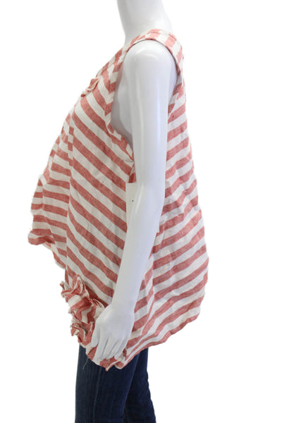 Diane Ness Women Bohemian Striped Cotton Tunic Tank Sleeveless Size S