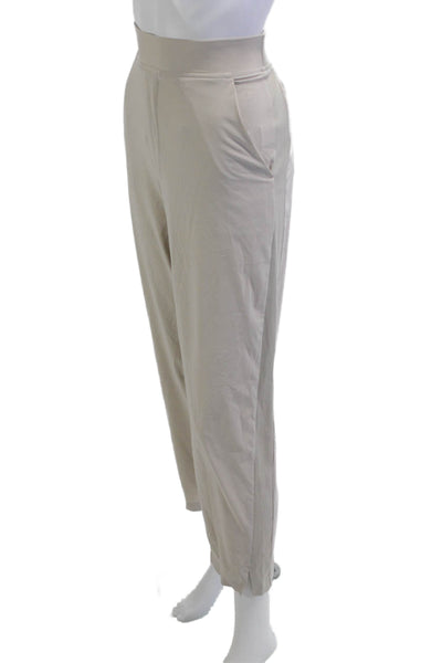 Athleta Womens Ankle Cropped Pants Beige Polyester Spandex Size 12