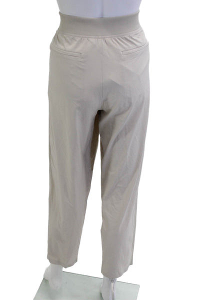 Athleta Womens Ankle Cropped Pants Beige Polyester Spandex Size 12