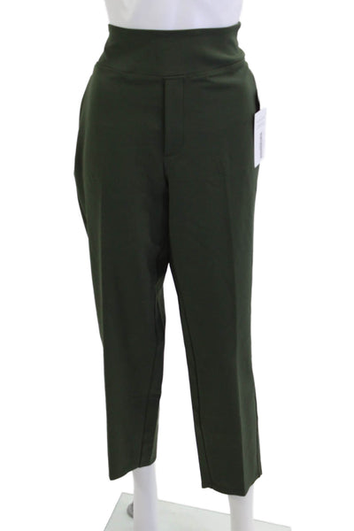 Athleta Women Ankle Cropped Army Green Pants Zip Closure Size 12