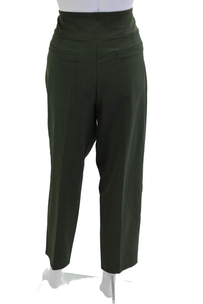 Athleta Women Ankle Cropped Army Green Pants Zip Closure Size 12