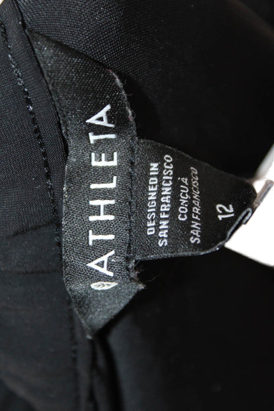 Athleta Womens Dress Pants Black Hook & Loop 29 Inseam Size 12