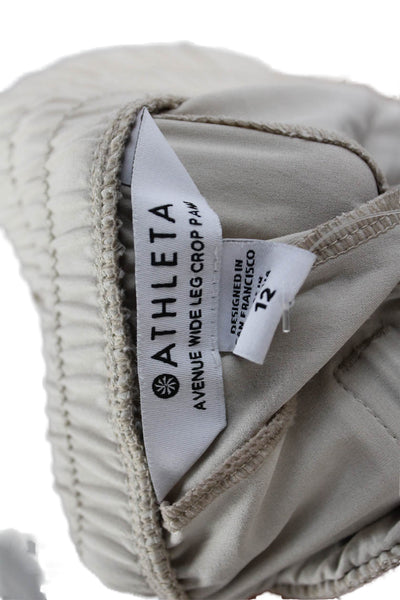 Athleta Women Cropped Drawstring Pants Beige Size 12