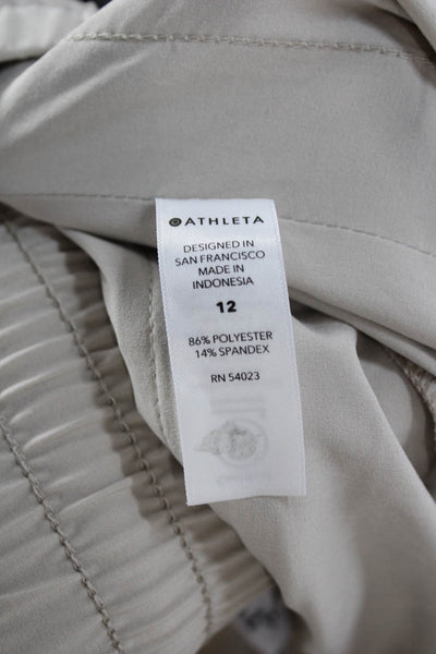Athleta Women Cropped Drawstring Pants Beige Size 12