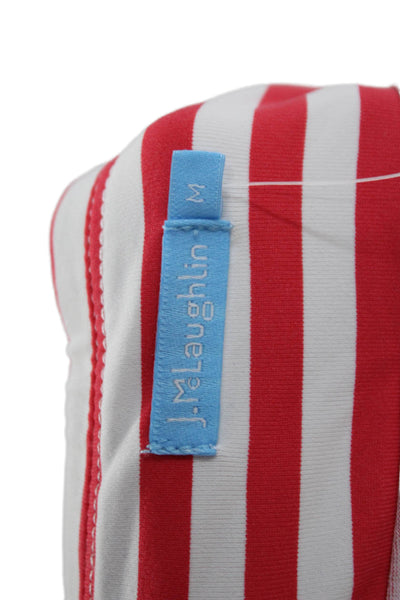 J. Mclaughlin Women Straight Pencil Red Striped Knee Length Skirt Size M