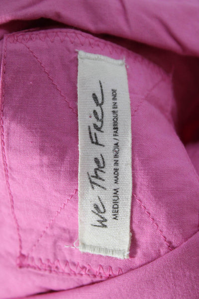 We The Free Womens Pink Tunic Dress Long Sleeve Cotton Button-Up Size M
