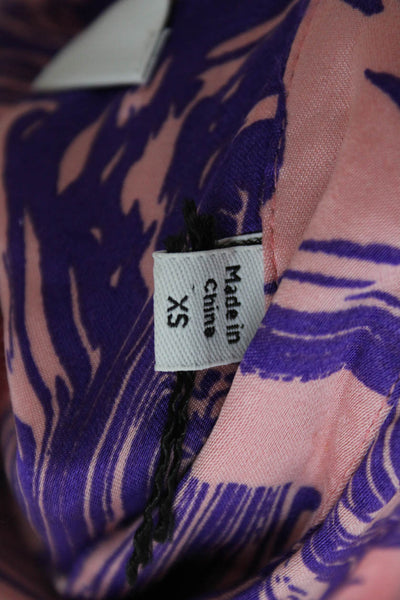 Equipment Femme Womens Pink Collared Longsleeve Viscose Button Up Blouse Size XS