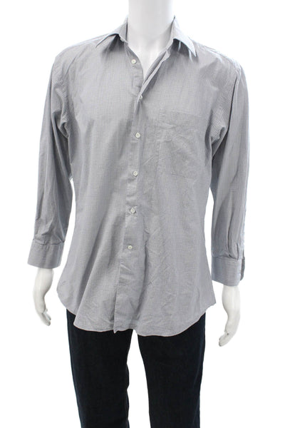 Ermenegildo Zegna Men's Long Sleeves Collared Button Down Shirt Plaid Size S