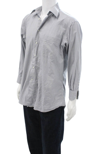 Ermenegildo Zegna Men's Long Sleeves Collared Button Down Shirt Plaid Size S