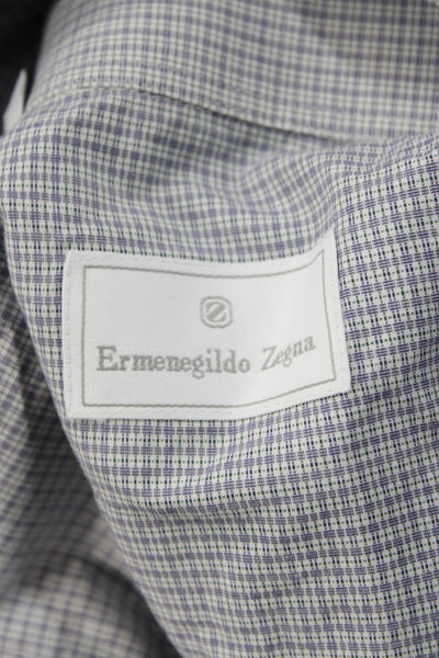 Ermenegildo Zegna Men's Long Sleeves Collared Button Down Shirt Plaid Size S
