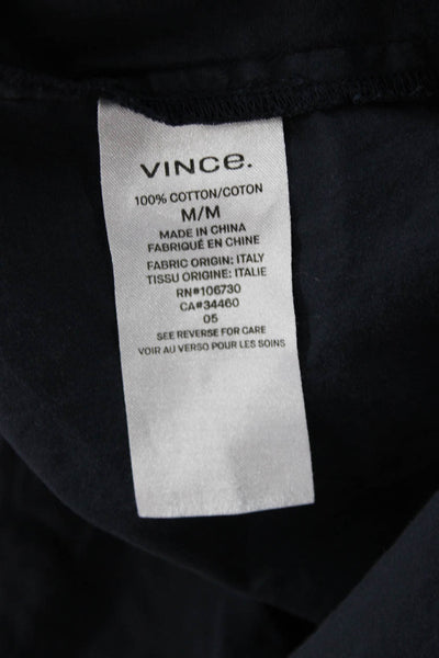 Vince Men's Long Sleeves Collared Button Down Shirt Navy Blue Size M