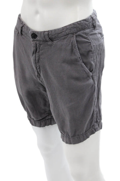 John Varvatos Mens Chino Shorts Dark Gray Linen Viscose Pre-Owned Size 31