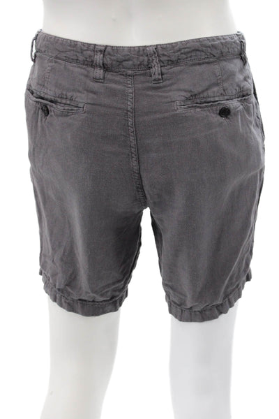 John Varvatos Mens Chino Shorts Dark Gray Linen Viscose Pre-Owned Size 31