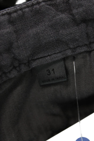 John Varvatos Mens Chino Shorts Dark Gray Linen Viscose Pre-Owned Size 31