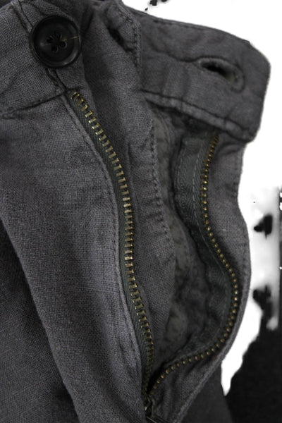 John Varvatos Mens Chino Shorts Dark Gray Linen Viscose Pre-Owned Size 31