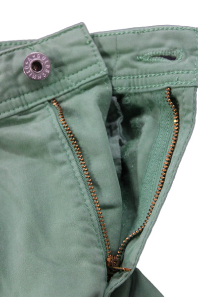 AG Mens Chino Cropped Green Button 97% Cotton 3% EA Army Spring Size 31