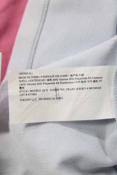 Theory Mens Light Blue Crew Neck Short Sleeve T-Shirt Size L