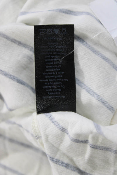 Rag & Bone Mens White Striped Organic Cotton T-Shirt Nautical Size XL