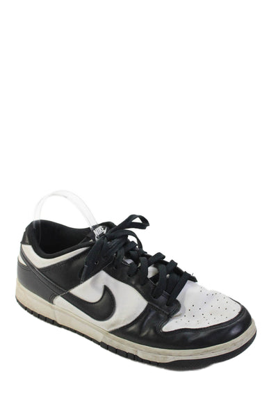Nike Men's Leather Lace Up Black White Athletic Trainer Sneakers Size 11