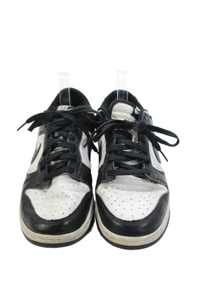 Nike Men's Leather Lace Up Black White Athletic Trainer Sneakers Size 11