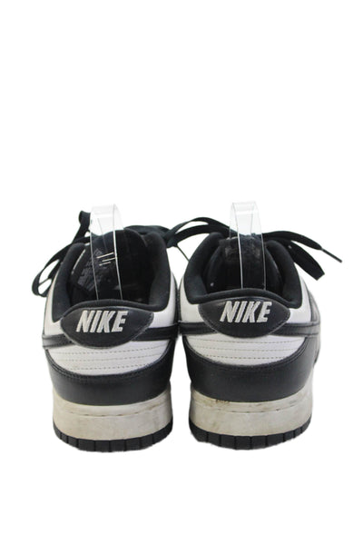 Nike Men's Leather Lace Up Black White Athletic Trainer Sneakers Size 11