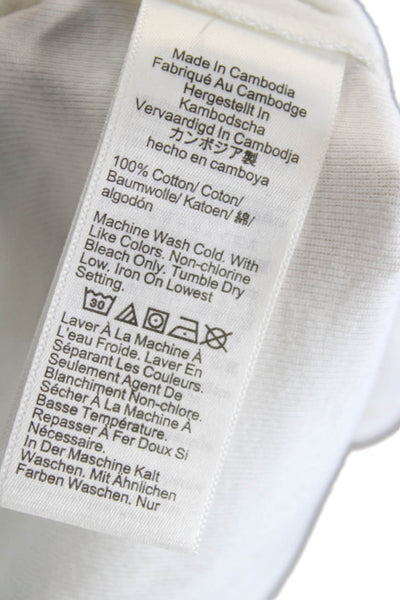 J Crew Women White Cotton Round Neck Short Sleeve T-Shirt Size S