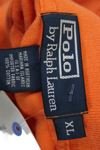 Polo Ralph Lauren Mens Cotton Collar Short Sleeve Polo Shirt Orange Size XL