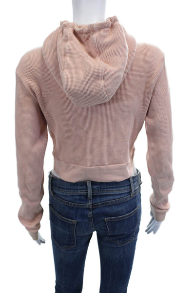 Calux x Kith Womens Pullover Hoodie Pink Cotton Drawstring Size S