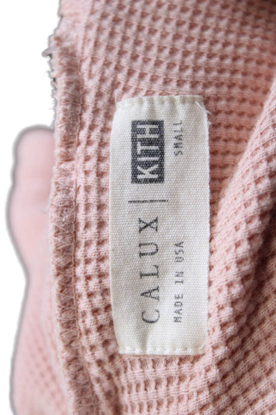 Calux x Kith Womens Pullover Hoodie Pink Cotton Drawstring Size S
