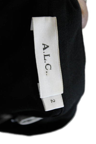 ALC Womens Black Silk Mock Neck Sleeveless Tank Tie Back Size 2