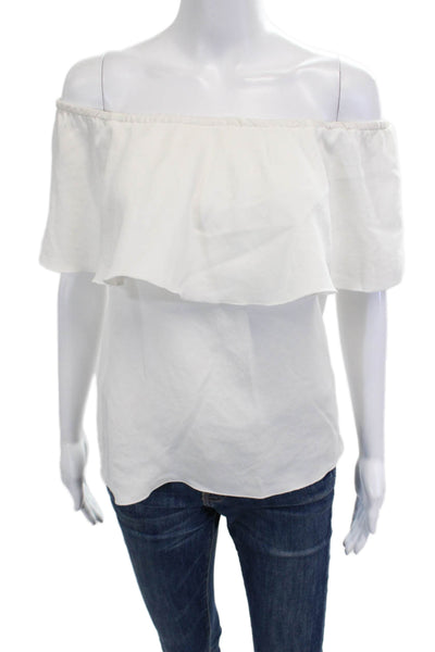 7 For All Mankind Womens Bohemian White Cap Sleeve Blouse Size XS